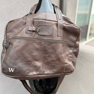 MAHI Leather Classic Duffle Bag Vintage Brown | Monogrammed ‘W’ | Handmade Full